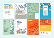 © PureSolution - Set of brochure, annual report, business plan cover design templates. Vector illustrations for business presentation, business paper, corporate document, flyer and marketing material.