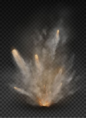 fog and smoke explosion isolated on transparent background