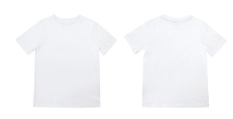 White t shirt isolated on white background