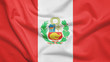 Leinwanddruck Bild - Peru flag with fabric texture