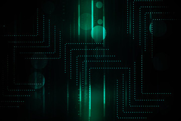 Poster - 2d illustration Abstract futuristic electronic circuit technology background