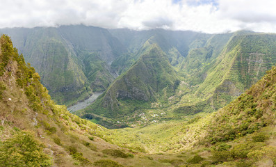 Poster - View from Belvedere de Bois-Court at island La Reunion