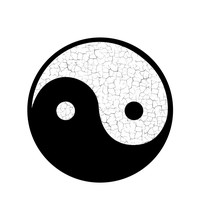 Yin Yang Symbol With Cracked Texture Look 