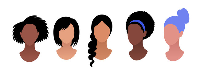 Female profile pictures faceless avatars