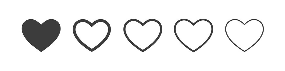 heart vector icons. vector set heart shape . valentine's day , medicine concept . love passion conce
