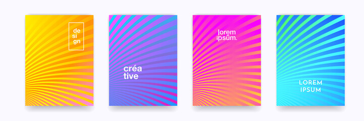 Aufkleber - Color gradient halftone wave line pattern vector backgrounds, abstract trendy graphic design. Simple minimal wave line element pattern backgrounds in halftone color gradient