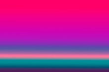 Retro Wave Futuristic Background Of 1980s Style With Blurred Soft Neon Color Lights.  Cyberpunk And Synthwave Color Concept With Purple Blue And Pink Gradient Background.