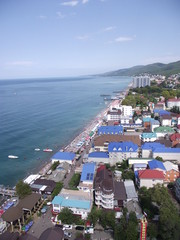 Wall Mural - View from the height of the city by the sea.