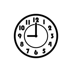 Poster - Clock icon in trendy flat design