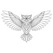 Abstract linear owl. Logo of the owl. Vector illustration