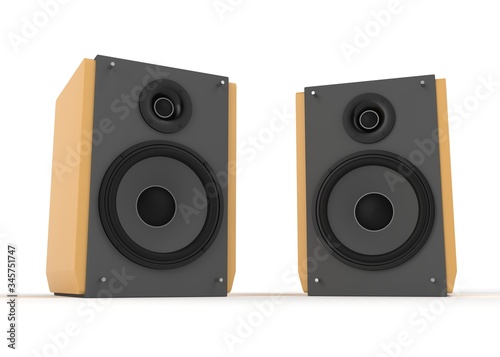 Cuadros en Lienzo Audio speaker isolated on white 3d rendering
