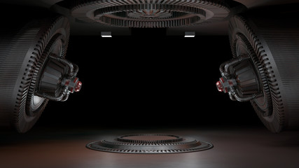 Wall Mural - Magic fantasy portal futuristic teleport 3d rendering