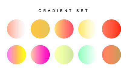 Colorful Gradient set Circles