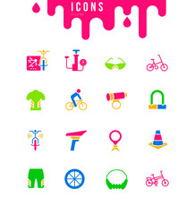 Sticker - Set of Simple Icons of Cycling