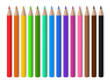 Color pencils on white background. Red, blue, green, yellow wooden pencil for school education. drawing collection for artwork. Realistic set pencils for draw in kindergarten. vector illustration.