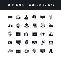 Vector Simple Icons of World TV Day