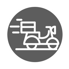 Canvas Print - scooter transport box delivery cargo service logistic block style icon