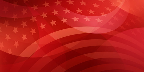 USA independence day abstract background with elements of the american flag in red colors