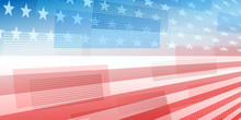 USA Independence Day Abstract Background With Elements Of The American Flag In Red And Blue Colors