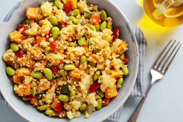 Wall Mural - Quinoa with vegetables in bowl