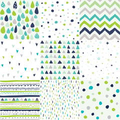 Hand drawn geometric patterns, abstract digital papers, abstract backgrounds