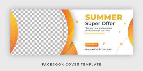 summer social media banner facebook cover template