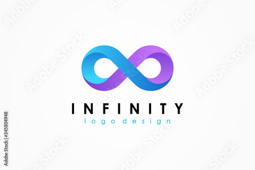 Cuadros en Lienzo Blue and Purple Motion Infinity Logo isolated on White Background