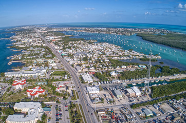 Poster - Aerial View of Florida Key Towns