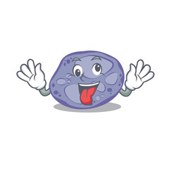 Sticker - A cartoon design of blue planctomycetes having a crazy face