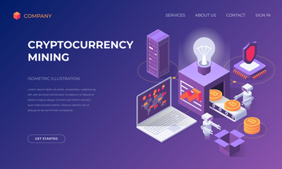 Poster - Landing page for cryptocurrency mining
