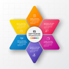 Poster - Vector star for infographic,Business concept with 6 options.