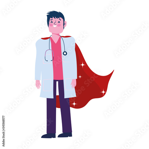 Cuadros en Lienzo thanks doctor, physician male professional with superhero cape