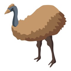 Canvas Print - Ostrich icon. Isometric of ostrich vector icon for web design isolated on white background
