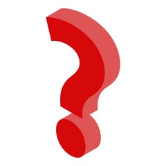 Poster - Red question sign icon. Isometric of red question sign vector icon for web design isolated on white background