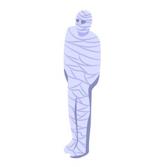Sticker - Horror mummy icon. Isometric of horror mummy vector icon for web design isolated on white background