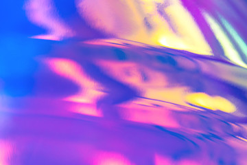 Poster - Blurred texture in violet, pink and mint colors. Abstract trendy holographic background in 80s style. Synthwave. Vaporwave style. Retrowave, retro futurism, webpunk