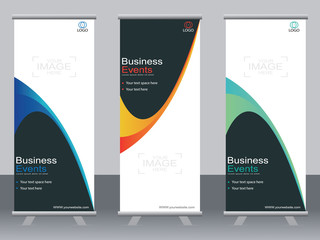 Business banner roll up set,standee banner template,Modern banner.