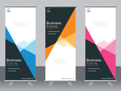 Business banner roll up set,standee banner template,Modern banner.