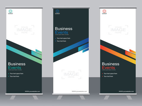 Business banner roll up set,standee banner template,Modern banner.