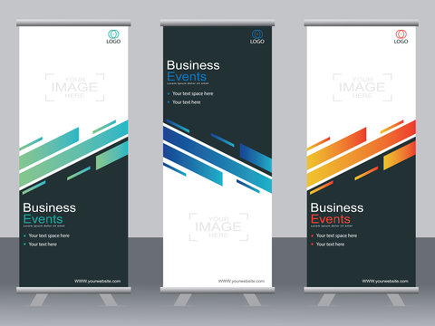 Business banner roll up set,standee banner template,Modern banner.