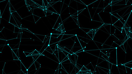 Poster - Digital plexus of lines and particles. Network or connection. Abstract digital background. Vector illustration.