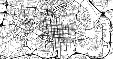 Urban vector city map of Raleigh, USA. North Carolina state capital