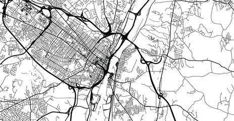 Urban vector city map of Albany, USA. New York state capital