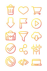 Sticker - interface internet web technology digital icons set