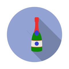 Aufkleber - fan champagne long shadow icon. Simple color vector of Russian fan atributs icons for ui and ux, website or mobile application