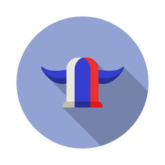 Poster - fan Viking cap long shadow icon. Simple color vector of Russian fan atributs icons for ui and ux, website or mobile application