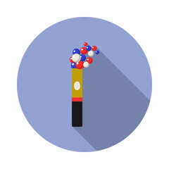 Poster - fan bubble long shadow icon. Simple color vector of Russian fan atributs icons for ui and ux, website or mobile application