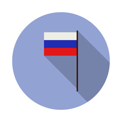 Poster - fan flag long shadow icon. Simple color vector of Russian fan atributs icons for ui and ux, website or mobile application