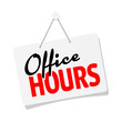 Office hours on door sign