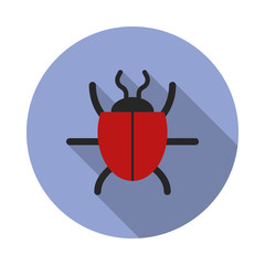 Aufkleber - beetle long shadow icon. Simple color vector of virus and antivirus icons for ui and ux, website or mobile application